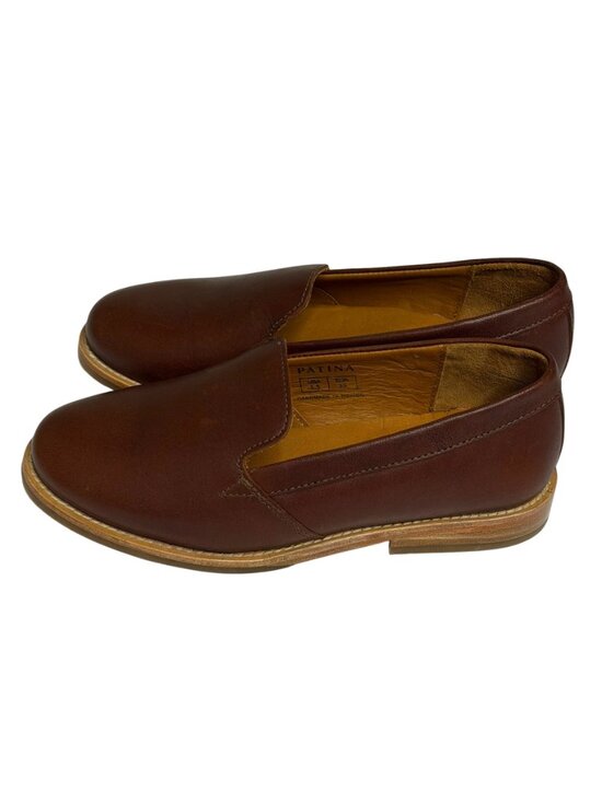 Patina Shoes - Patina Portland Leather Womens Loafer Shoes Slip On Cognac Brown 5.5